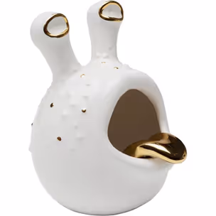 Figurka dekoracyjna FUNNY ANIMAL 19 - biały/złoty