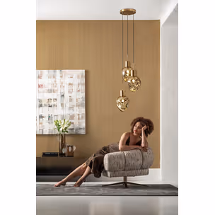 Lampa wisząca SUPERNOVA AMBER TRE 45 - złoty