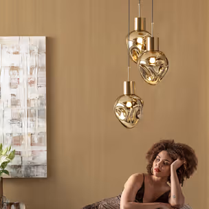 Lampa wisząca SUPERNOVA AMBER TRE 45 - złoty