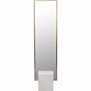 Lustro stojące z marmurową podstawą HULDA BRASS - złoty/biały