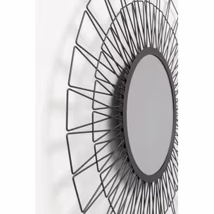 Lustro okrągłe ze stalową ramą CORINNE 65 cm - czarny