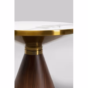 Stolik okrągły CONO CERAMIC 50 - biały/brązowy
