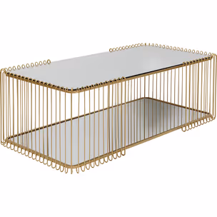 Stolik kawowy WIRE DOUBLE 120x60 - lustrzany/złoty