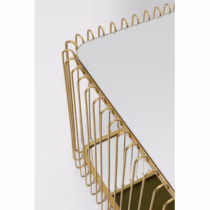 Stolik kawowy WIRE DOUBLE 120x60 - lustrzany/złoty
