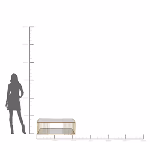 Stolik kawowy WIRE DOUBLE 120x60 - lustrzany/złoty