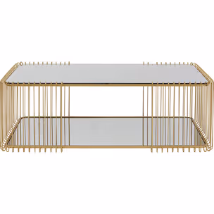 Stolik kawowy WIRE DOUBLE 120x60 - lustrzany/złoty
