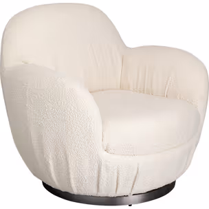 Fotel obrotowy boucle NUBE - kremowy