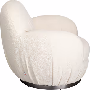 Fotel obrotowy boucle NUBE - kremowy