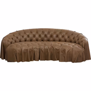 Sofa skórzana pikowana DRAPES - brązowy