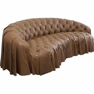 Sofa skórzana pikowana DRAPES - brązowy
