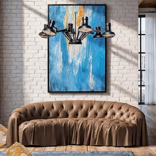Sofa skórzana pikowana DRAPES - brązowy