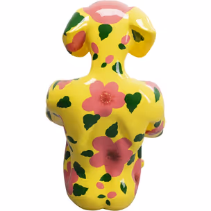 Figurka dekoracyjna GANGSTER DOG 80 - żółty w kwiaty
