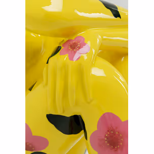 Figurka dekoracyjna GANGSTER RABBIT 80 - żółty w kwiaty