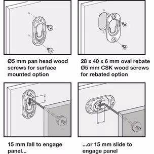 BUTTON-FIX niewidoczny łącznik meblowy do paneli TYP1 Metal/ komplet z guzikiem