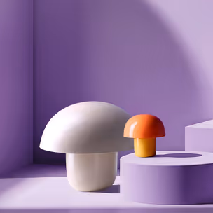 Lampa stołowa stalowa MUSHROOM MATT 50 cm - beżowy
