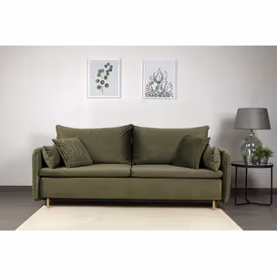 Sofa rozkładana welurowa LUNA