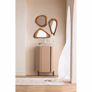 Lustro w drewnianej ramie JORGE 80x78 - naturalny