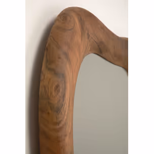 Lustro w drewnianej ramie JORGE 80x78 - naturalny