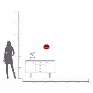 Dekoracja ścienna LIPS - czerwony