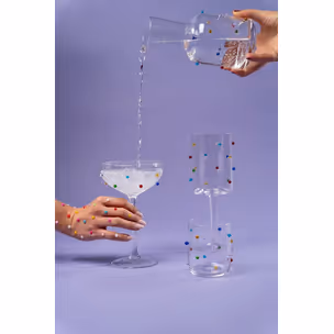 Kieliszek do koktajli PARTY DOTS - transparentny/kolorowy