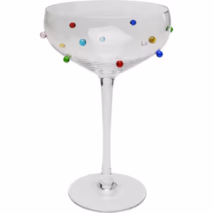 Kieliszek do koktajli PARTY DOTS - transparentny/kolorowy