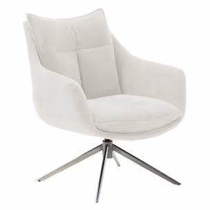 Fotel z podnóżkiem PARKER PKLE60 - kremowy/stal