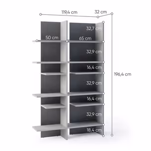 Regał prawy z oświetleniem FITT FL-01P - metalic ciemny