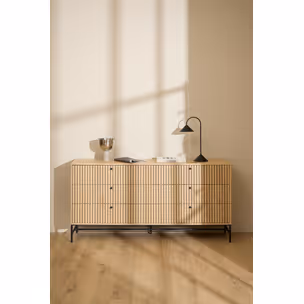 Komoda ALBANY 6 szuflad - dąb