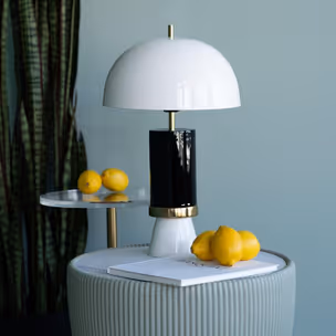 Lampa stołowa JOSY - biały/czarny