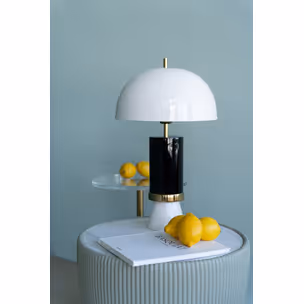 Lampa stołowa JOSY - biały/czarny
