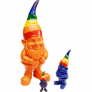 Figurka dekoracyjna GNOME STANDING RAINBOW 46 - pomarańczowy