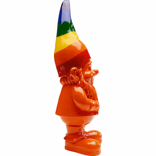 Figurka dekoracyjna GNOME STANDING RAINBOW 46 - pomarańczowy