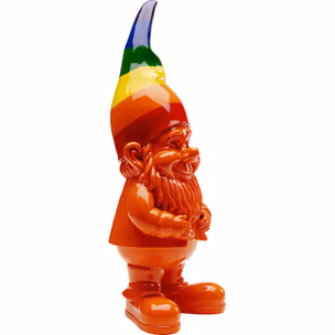 Figurka dekoracyjna GNOME STANDING RAINBOW 46 - pomarańczowy