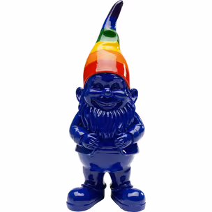 Figurka dekoracyjna GNOME STANDING RAINBOW 21 - niebieski