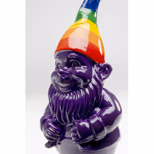 Figurka dekoracyjna GNOME STANDING RAINBOW 11 - fioletowy