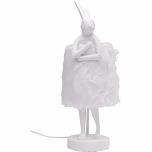 Lampa stołowa ANIMAL RABBIT 50 - biały/białe futro