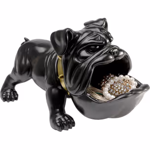 Figurka dekoracyjna ze schowkiem HUNGRY DOG - czarny