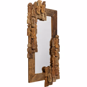 Lustro wiszące BE MIND 90x160 - drewno z recyklingu