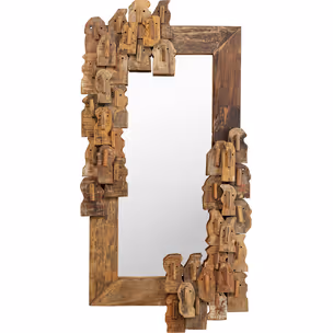 Lustro wiszące BE MIND 90x160 - drewno z recyklingu