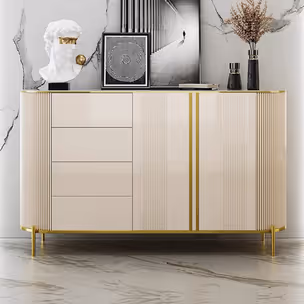 Komoda 2-drzwiowa z szufladami VIENNA BEIGE - beżowy