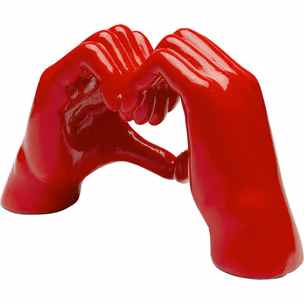Figurka dekoracyjna HEART HANDS - czerwony