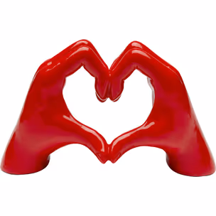 Figurka dekoracyjna HEART HANDS - czerwony
