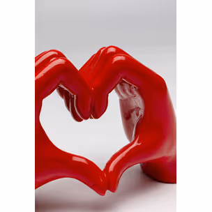 Figurka dekoracyjna HEART HANDS - czerwony