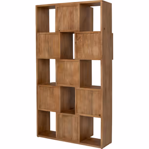 Regał drewniany CUBES BALANCE - brązowy