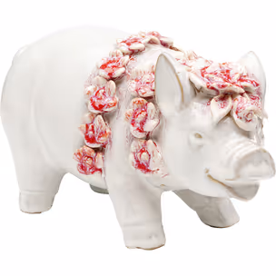 Figurka dekoracyjna HAWAII PIG 15.5 cm - biały