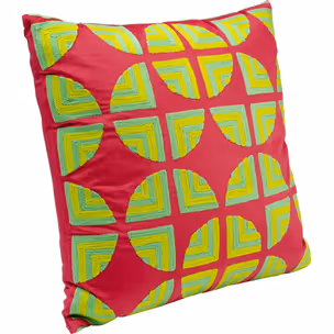 Poduszka dekoracyjna PIECES PINK 45x45 - czerwony/zielony