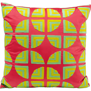 Poduszka dekoracyjna PIECES PINK 45x45 - czerwony/zielony