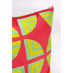 Poduszka dekoracyjna PIECES PINK 45x45 - czerwony/zielony