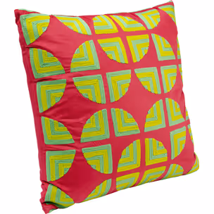 Poduszka dekoracyjna PIECES PINK 45x45 - czerwony/zielony