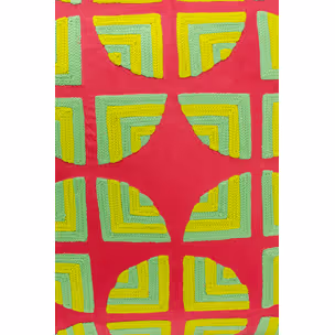 Poduszka dekoracyjna PIECES PINK 45x45 - czerwony/zielony